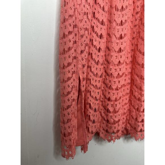 Isaac Mizrahi Live Womens Peach Floral Sleeveless Lace Maxi Dress Plus Size 3x - Picture 3 of 7